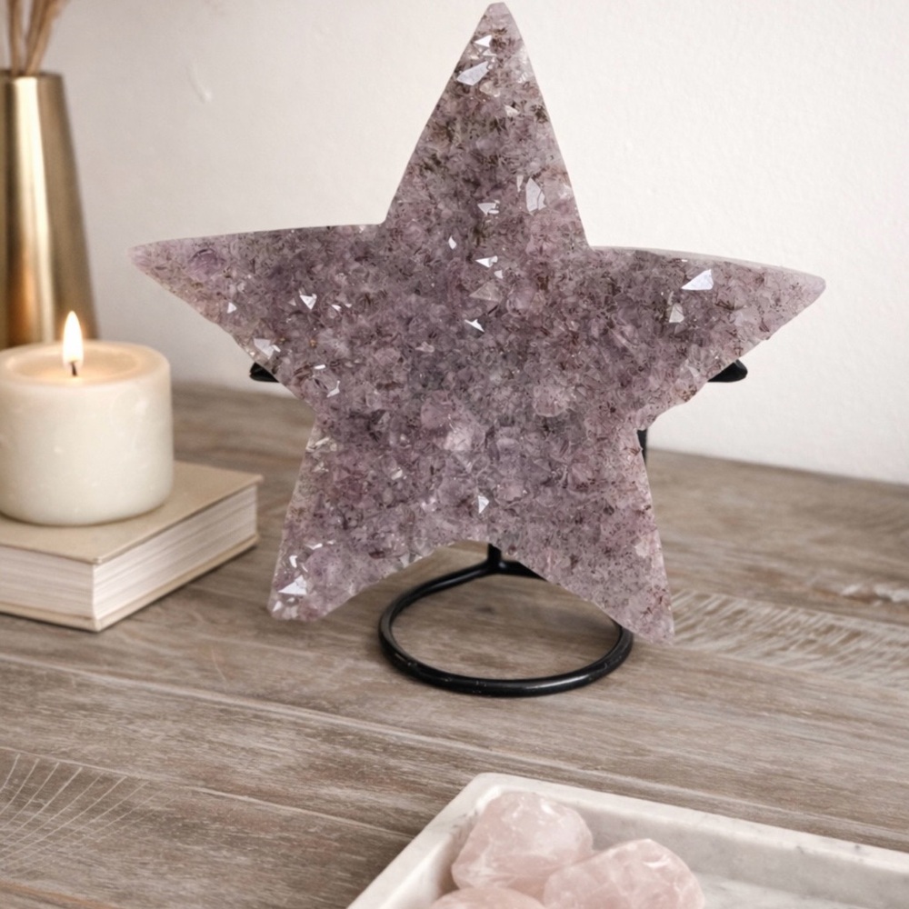 Amethyst Star Natural Stone